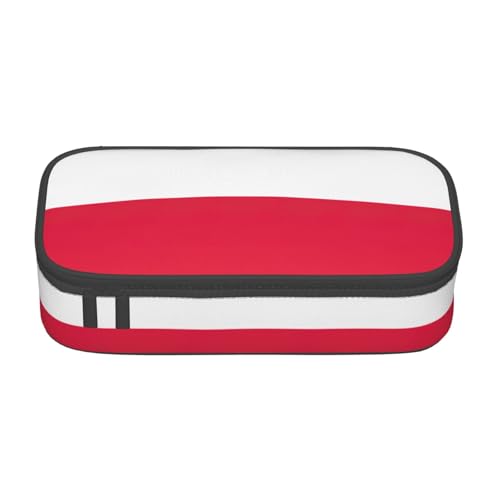 sttung Kosmetiktasche mit polnischem Flaggenaufdruck, Augenbrauenstift, Kosmetiktasche mit mehreren Fächern für Reisen, Schwarz , Einheitsgröße von sttung