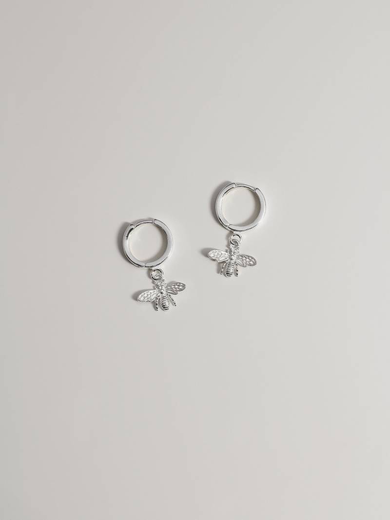 Huggie Creolen Mit Bienen Anhänger Kleine 925 Sterling Silber Kreolen Klappverschluss Mini Hummel Charm Ohrringe von studioTILDAstore