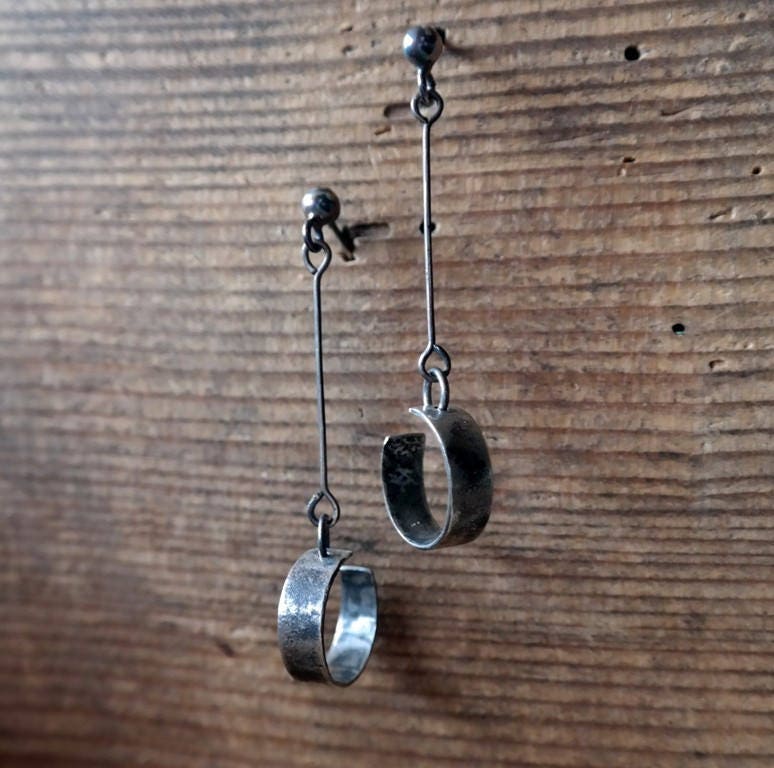 Handgefertigte Ohrringe, Lange Rohsilber, Sterling Silber Schmuck Handgefertigte Ohrringe, Lange Rohsilber, Sterling Silber Schmuck von studiokolor