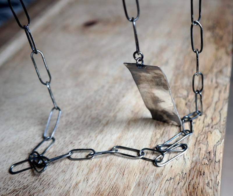 Handgemachte Sterling Silber Halskette, Kette, Groß Anhänger, Statement Schmuck Geschenk Handgemachte Sterling Silber Halskette, Kette, Groß Anhänger, Statement Schmuck Geschenk von studiokolor