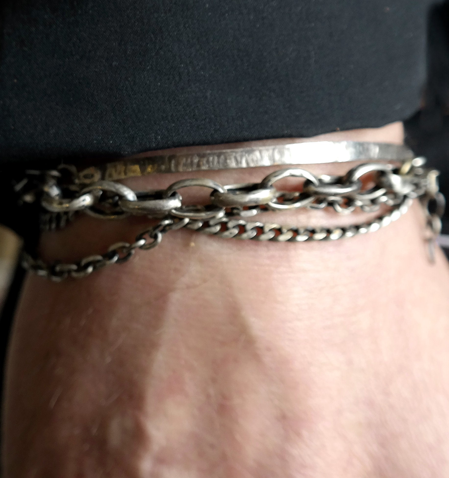 Handgemachtes Mehrstrangiges Armband Aus Sterlingsilber Für Männer, Klobiges Rohsilber, Statement-Schmuck von studiokolor