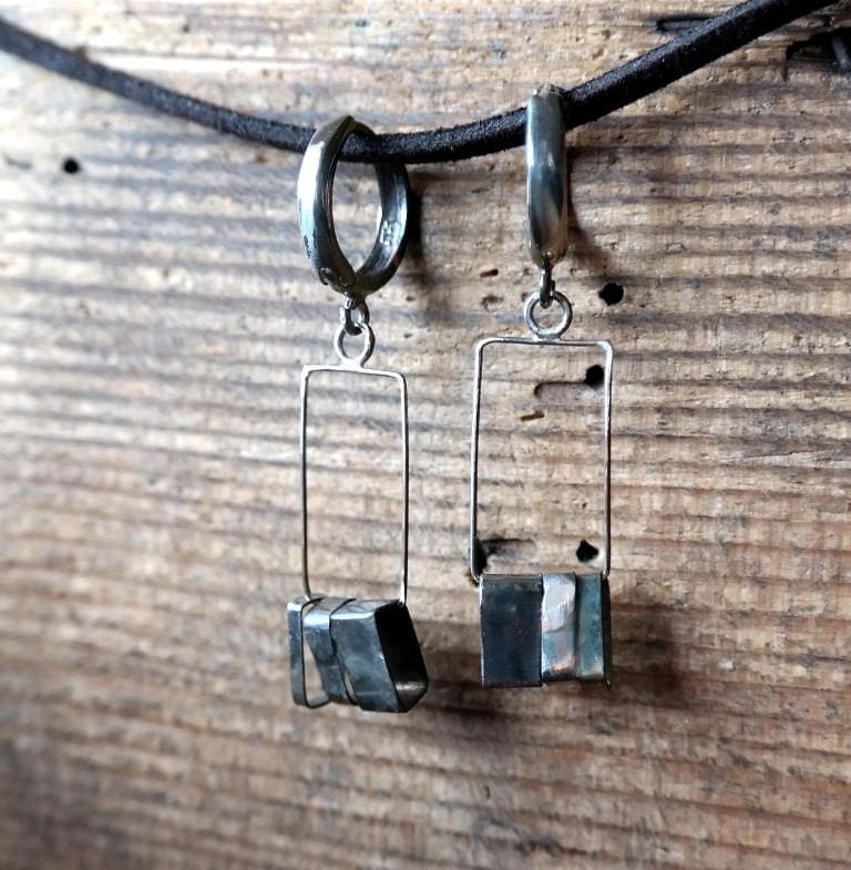 Rohe Sterling Silber Ohrringe, Handgemachter Schmuck, Lange Rohe Sterling Silber Ohrringe, Handgemachter Schmuck, Lange von studiokolor