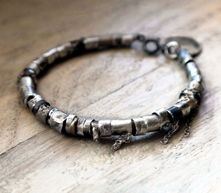 Silber Statement Armband Sterling Frau Unikat 925 Handgemacht Ringe Silberarmband Massive Armbänder Braunes Leder Silber Statement Armband Sterling Frau Unikat 925 Handgemacht Ringe Silberarmband Massive Armbänder Braunes Leder von studiokolor