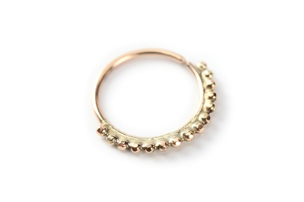 14 Karat Gelbgold Septum Ring - Hippie Nasenschmuck 14 Karat Gelbgold Septum Ring - Hippie Nasenschmuck von studiolil