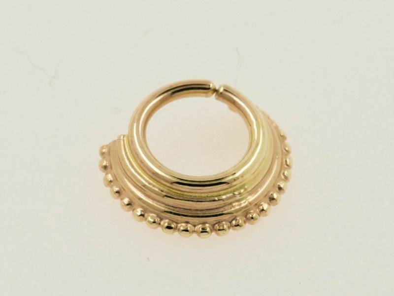 14K Gold Septum Ring "Capirona' Piercing Schmuck von studiolil