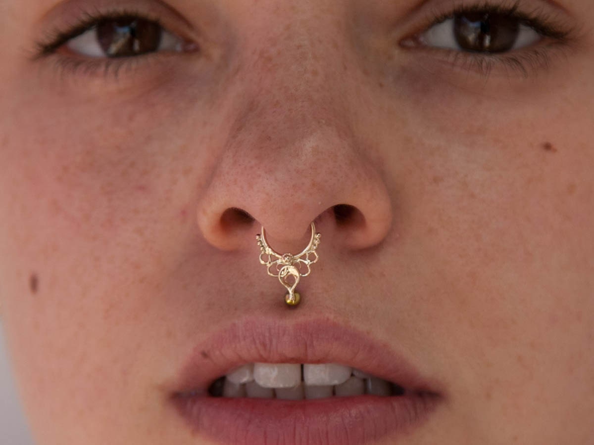 Septum Ring - 585Er Gelbgold Specht Gold Nasenring Nasenschmuck Piercing Schmuck Septum Ring - 585Er Gelbgold Specht Gold Nasenring Nasenschmuck Piercing Schmuck von studiolil