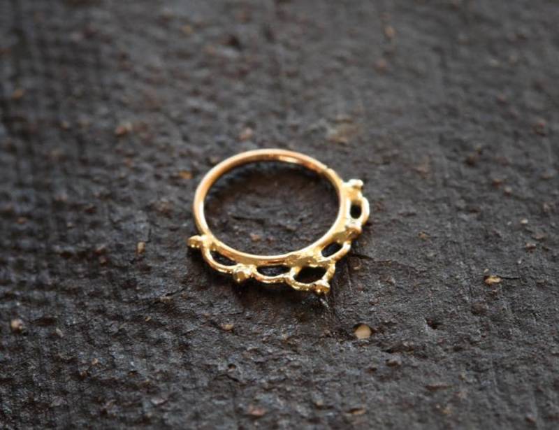 Solid Gold Septum Ring Flower Power Nasenschmuck von studiolil