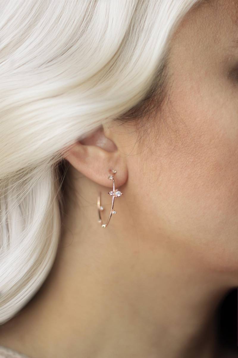 14K Gold/925Er Silber Glänzende Creolen Schleifen Ohrringe Paar 14K Gold/925Er Silber Glänzende Creolen Schleifen Ohrringe Paar von studiomirage