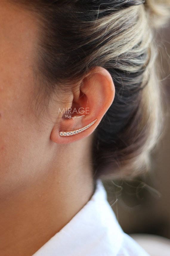 14K Gold Ohr Kletterer Sterling Silber Geweih Manschette Ohrringe 14K Gold Ohr Kletterer Sterling Silber Geweih Manschette Ohrringe von studiomirage