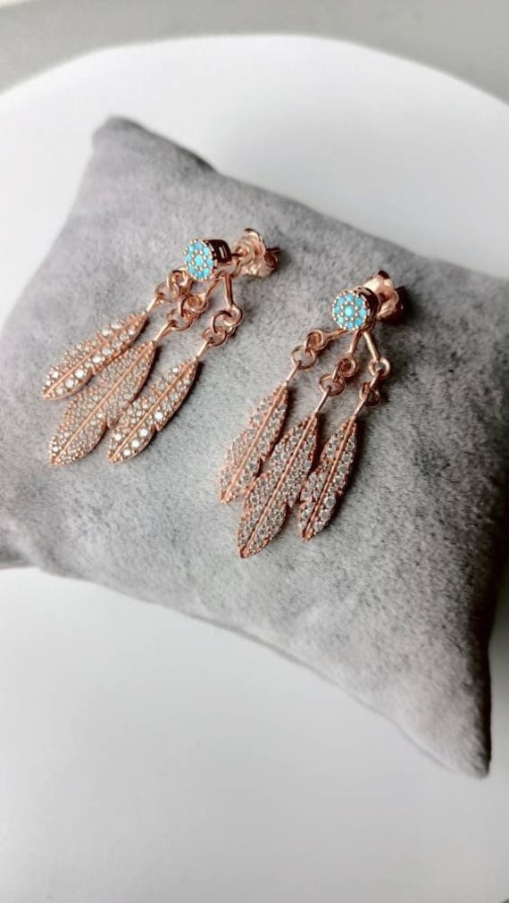 3 Federn Ear Jackets/14K Gold 925 Silber von studiomirage