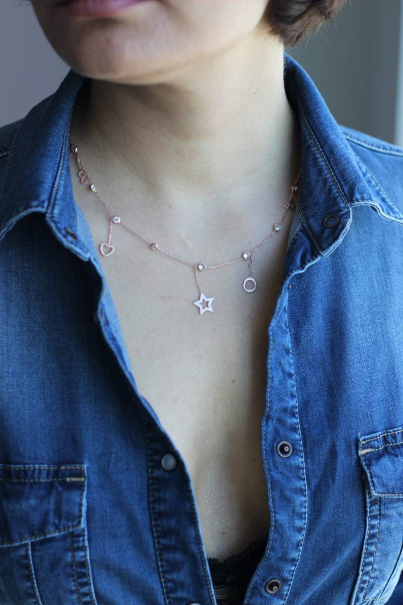 Chandelier Charm Halskette/Rose Gold Vergoldet Auf Sterling Silber von studiomirage