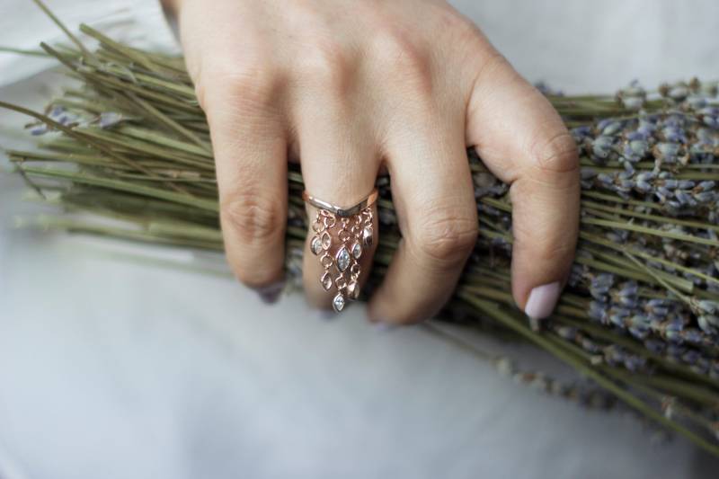 Chandelier Ring/14K Gold 925 Silber von studiomirage