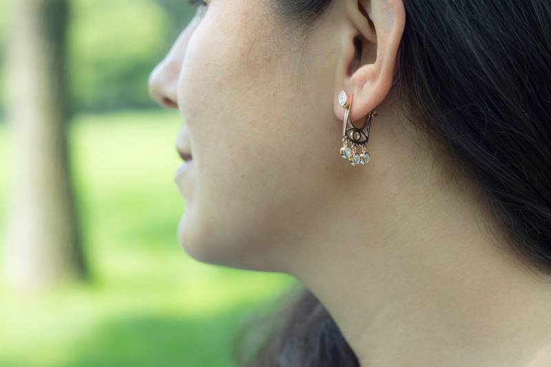 Evil Eye Ohrringe/14K Gold 925Er Silber Paar Evil Eye Ohrringe/14K Gold 925Er Silber Paar von studiomirage