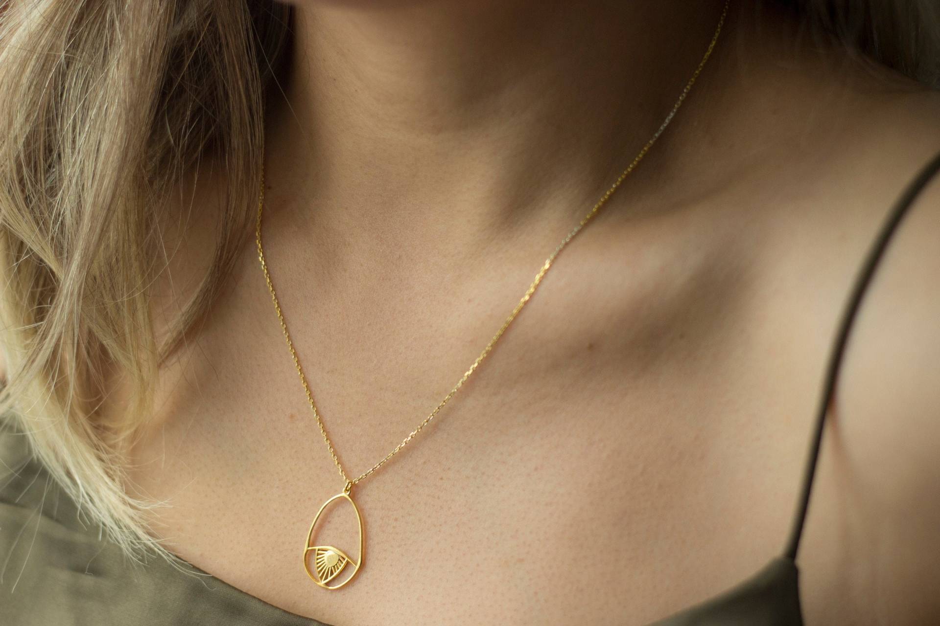 Evil Eye Silberkette/14K Gold von studiomirage