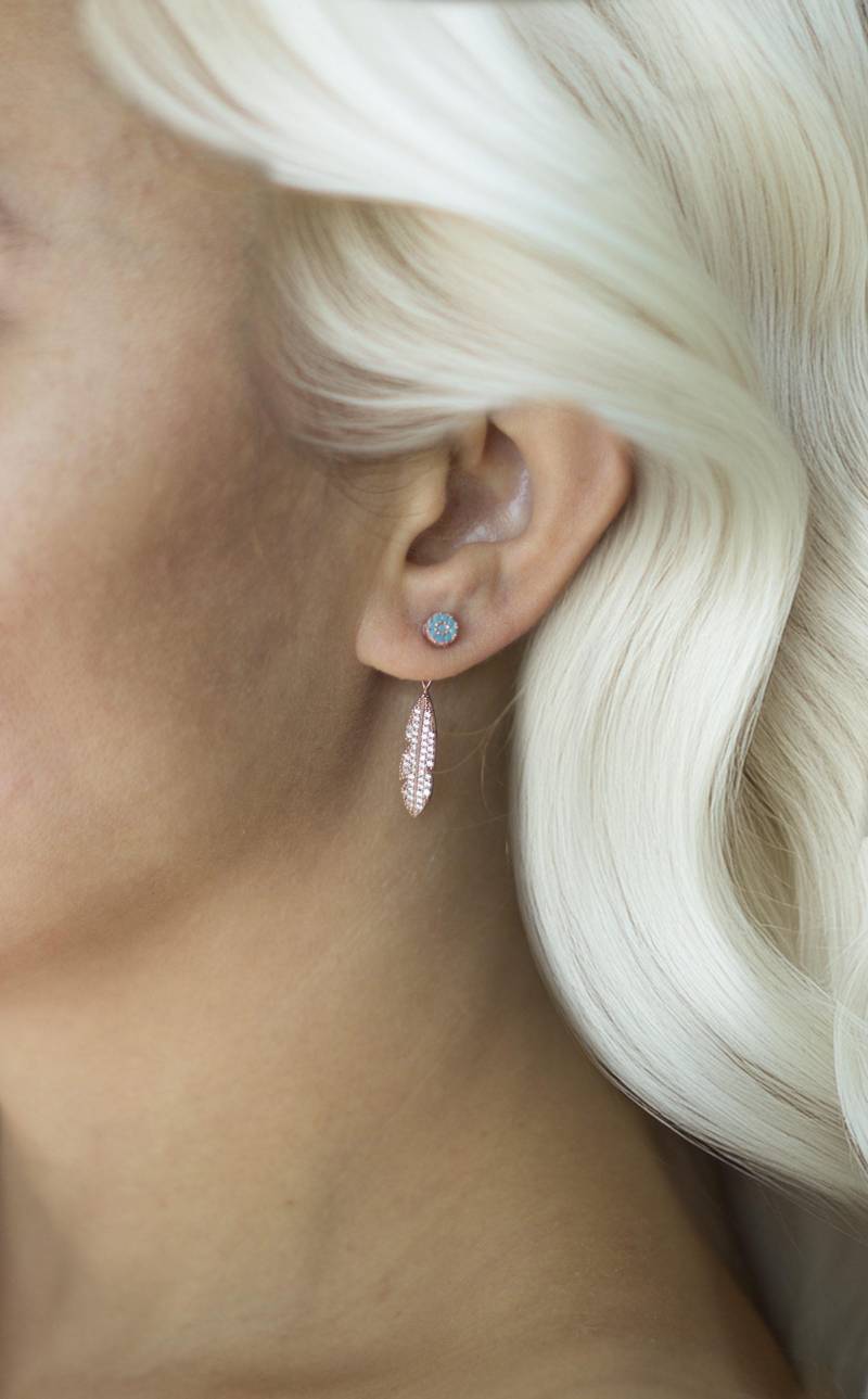 Feder Ear Jackets/14K Gold 925Er Silber von studiomirage