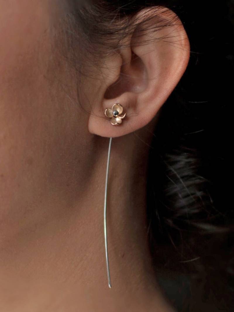 Lotus Blume Ohrringe/Handgemacht Rose Gold Plated Silber Sterling Paar Lotus Blume Ohrringe/Handgemacht Rose Gold Plated Silber Sterling Paar von studiomirage