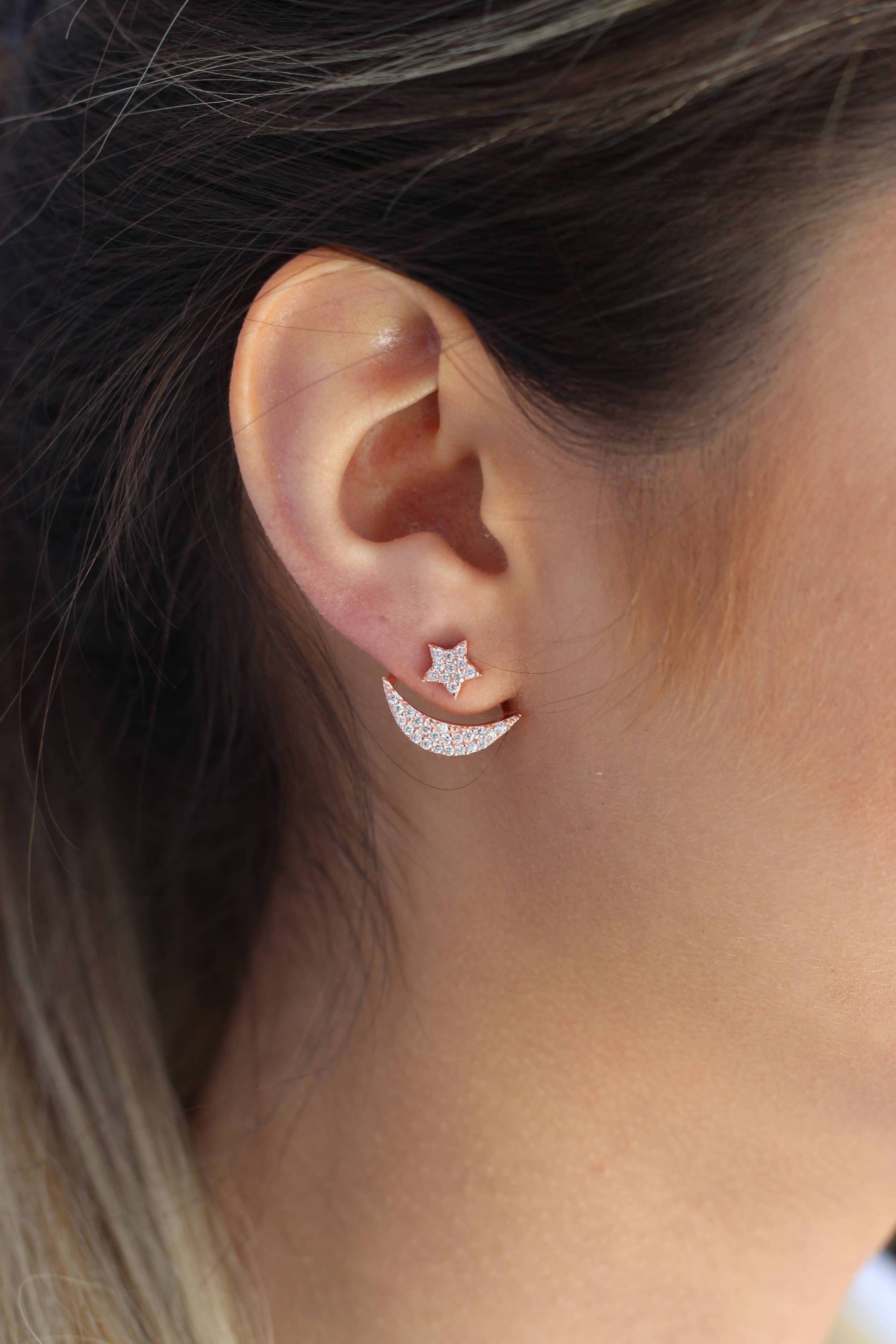 Mond Und Stern Ear Jackets/Paar 14K Gold Mond Und Stern Ear Jackets/Paar 14K Gold von studiomirage