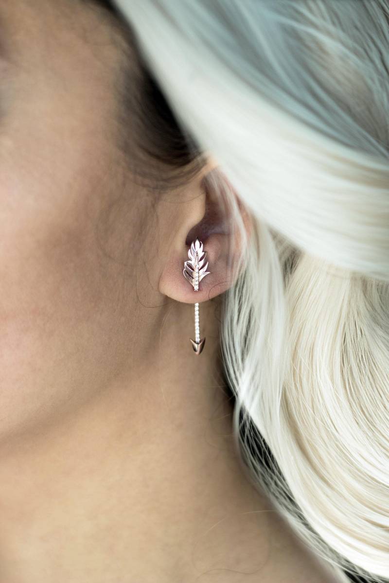 Pfeil Ohrstecker/14K Gold 925 Silber von studiomirage