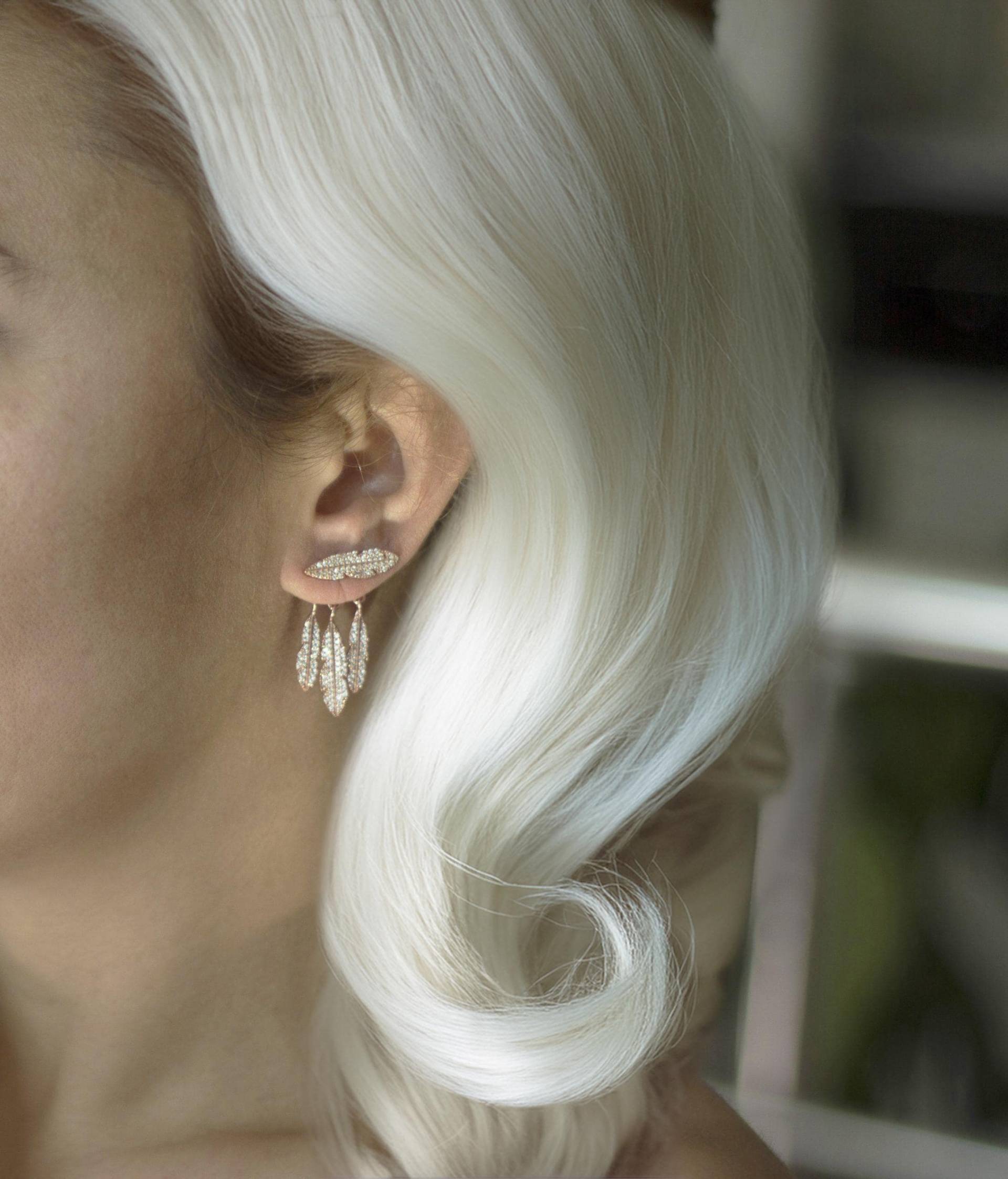 Vier Federn Ear Jackets/14K Gold 925Er Silber von studiomirage