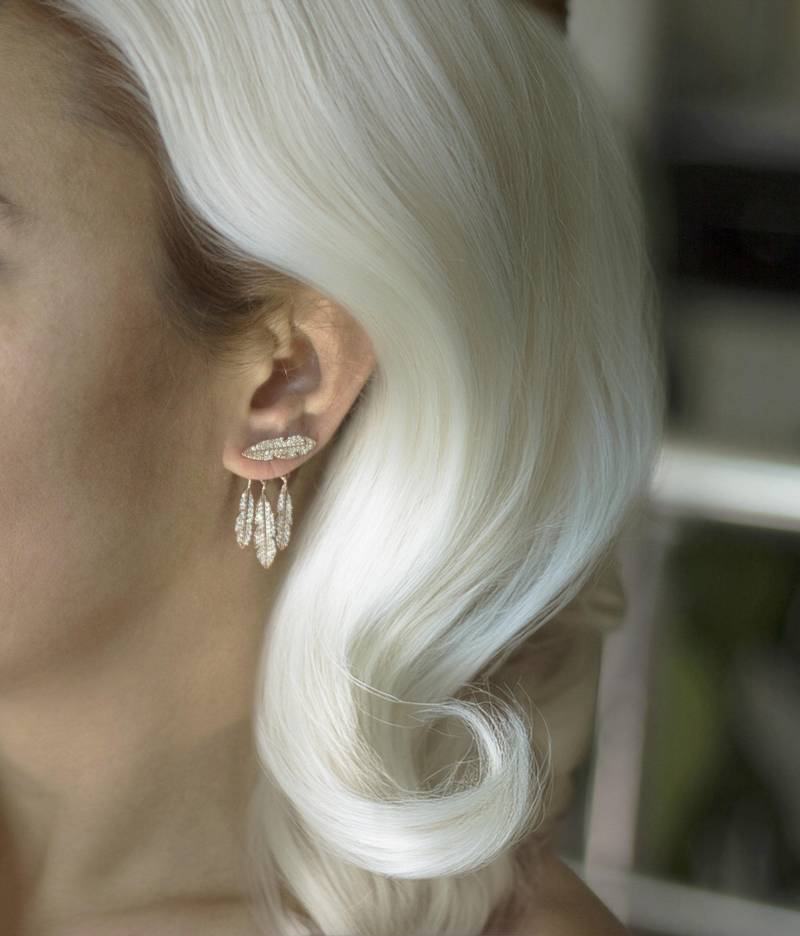 Vier Federn Ear Jackets/14K Gold 925Er Silber Vier Federn Ear Jackets/14K Gold 925Er Silber von studiomirage