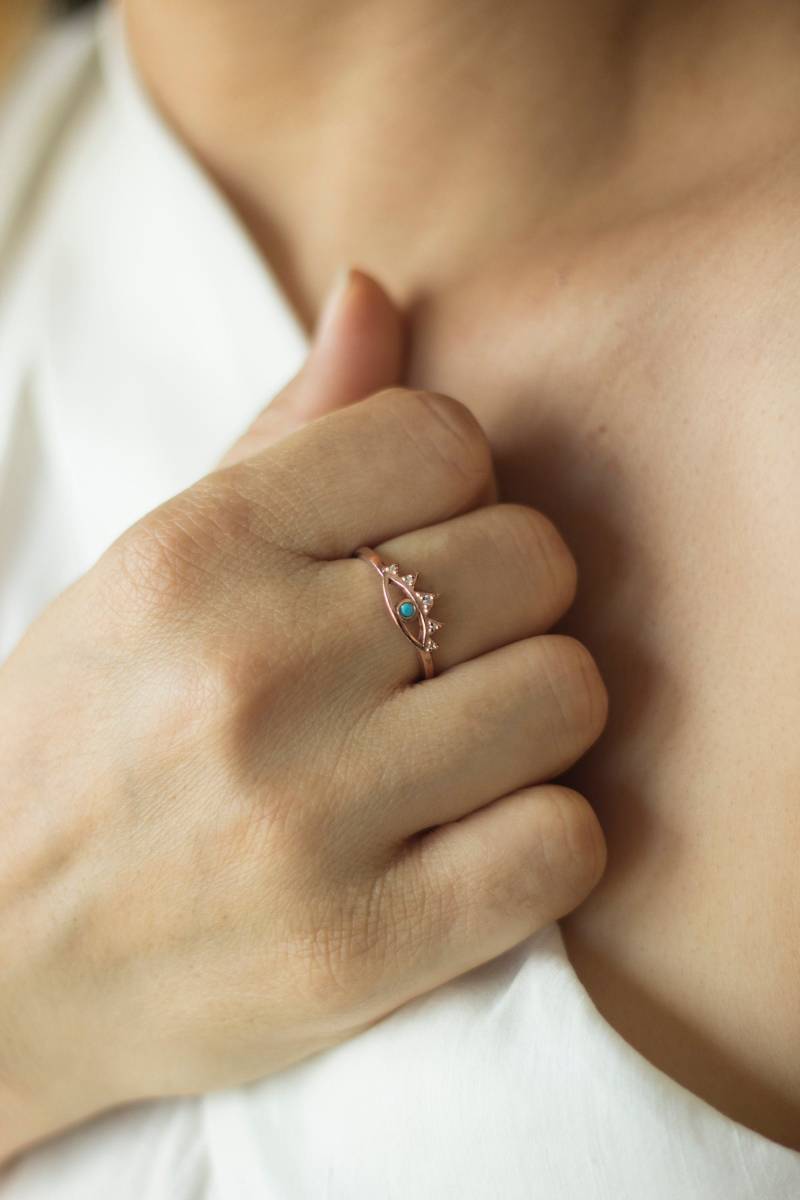 statement Ring/Evil Eye 14K Gold 925 Silber von studiomirage