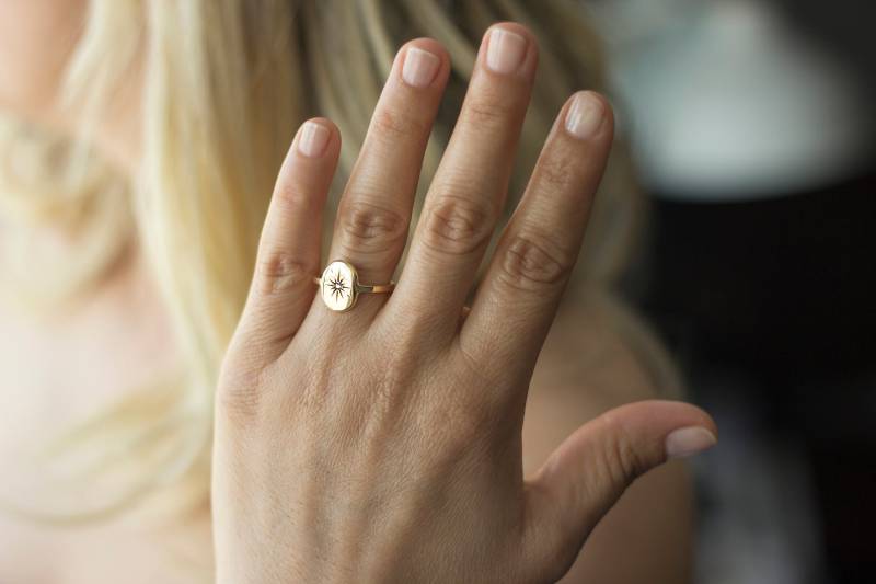 stern Ring 14K Gold/925 Silber von studiomirage