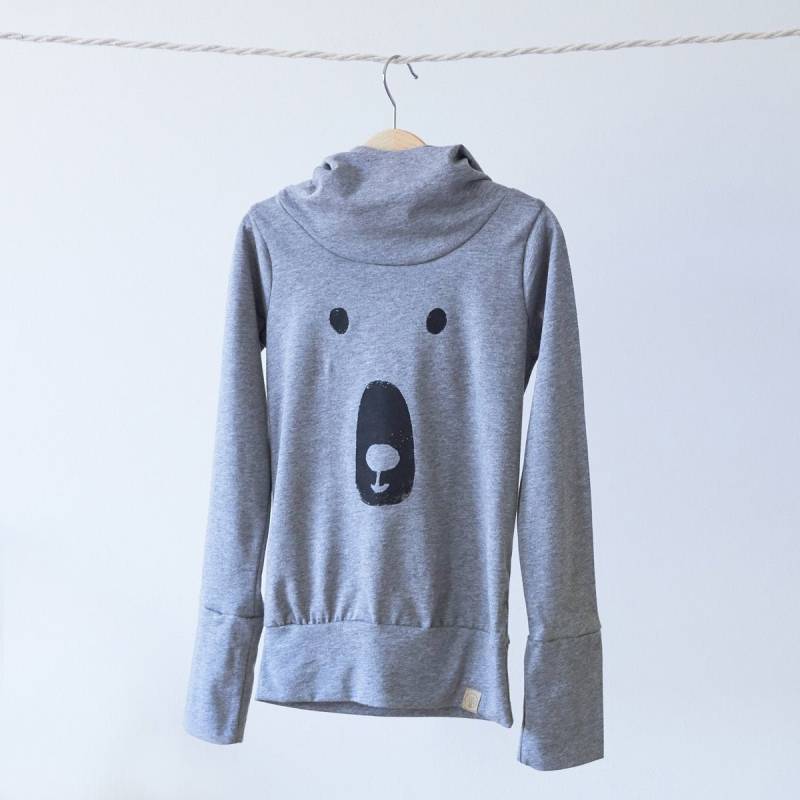 Hoodie "Grizzly" Grau Meliert | Wunschbrunnen Hoodie "Grizzly" Grau Meliert | Wunschbrunnen von studiowunschbrunnen