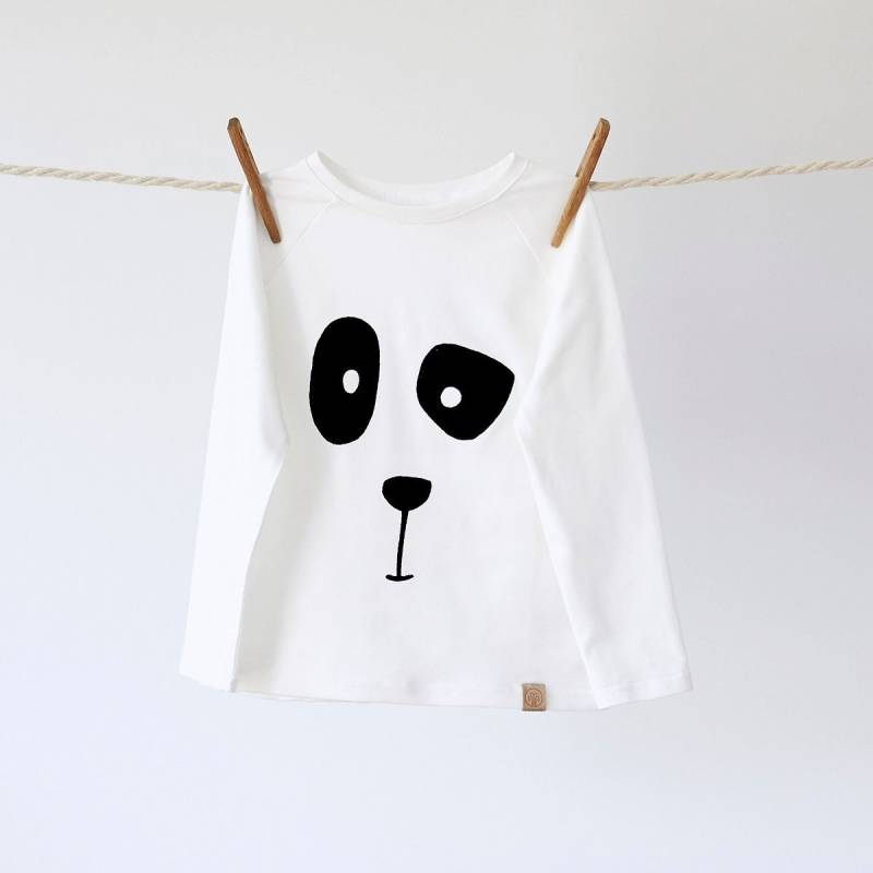 Longsleeve "Panda" Weiß | Wunschbrunnen von studiowunschbrunnen