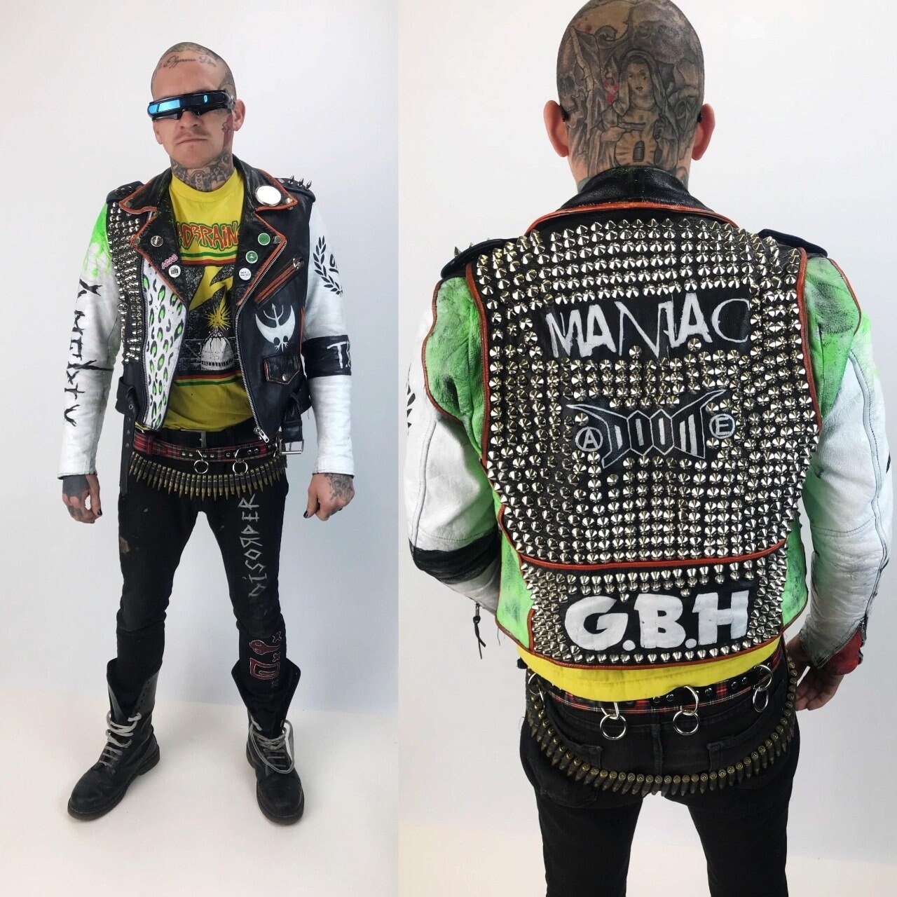 Heavy Metal Cone Aufnäher Jacke, Herren Biker Personalisierte Steampunk Individualisierer Brando Motorrad Gothic Gürteljacke von studwork