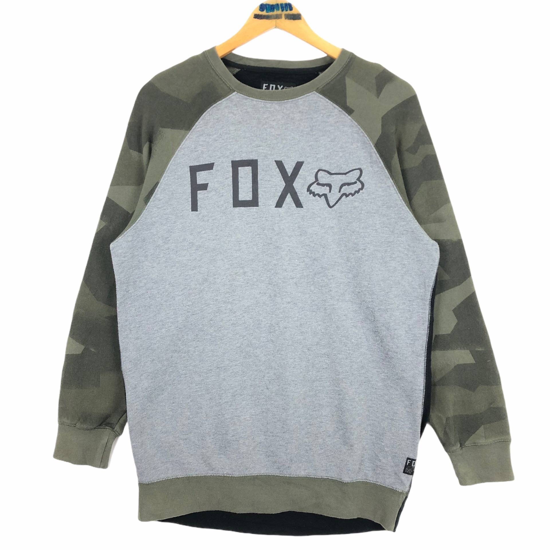 Fox Racing Camouflage Mx Mtb Heritage Geschmiedete Crewneck Sweatshirt Pullover Big Logo Spell Out Streetwear Größe M von stuffofnatureandarts