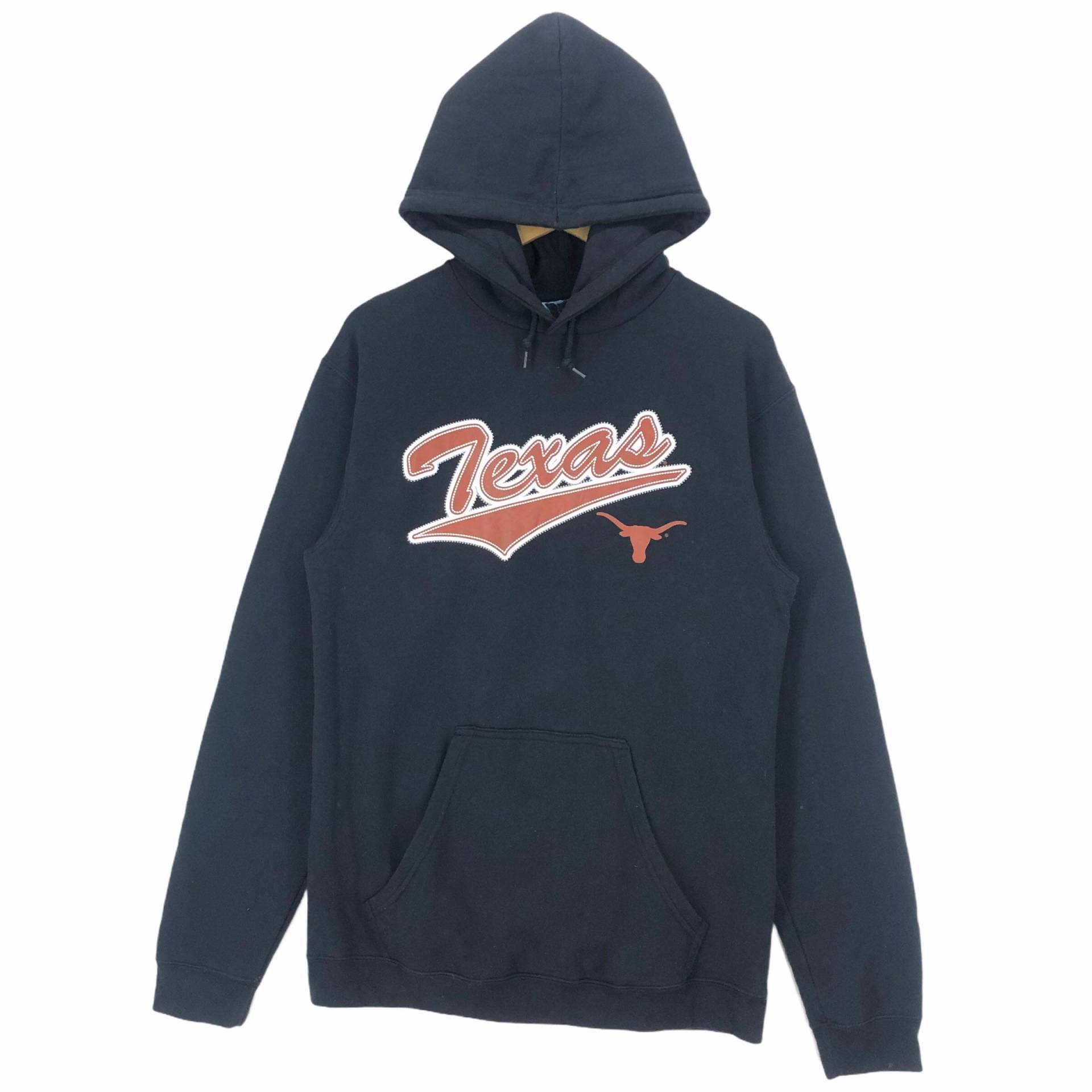 University Of Texas Longhorns Hoodie Pullover Sweatshirt Big Logo Streetwear Ncaa Collegiate Football Vintage Größe S von stuffofnatureandarts