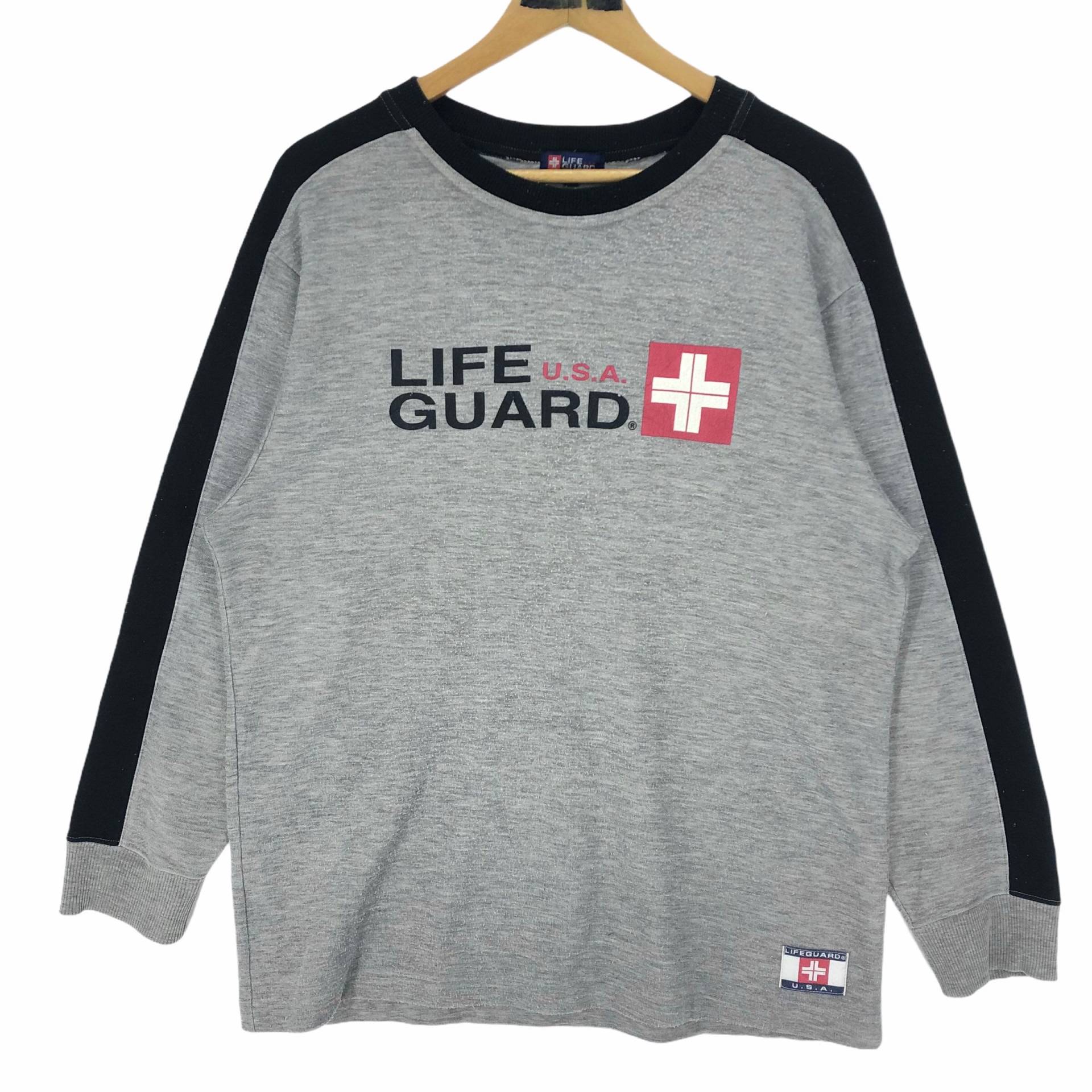 Vintage American Lifeguard Crewneck Sweatshirt Pullover Big Logo Life Guard Usa Streetwear Größe M von stuffofnatureandarts