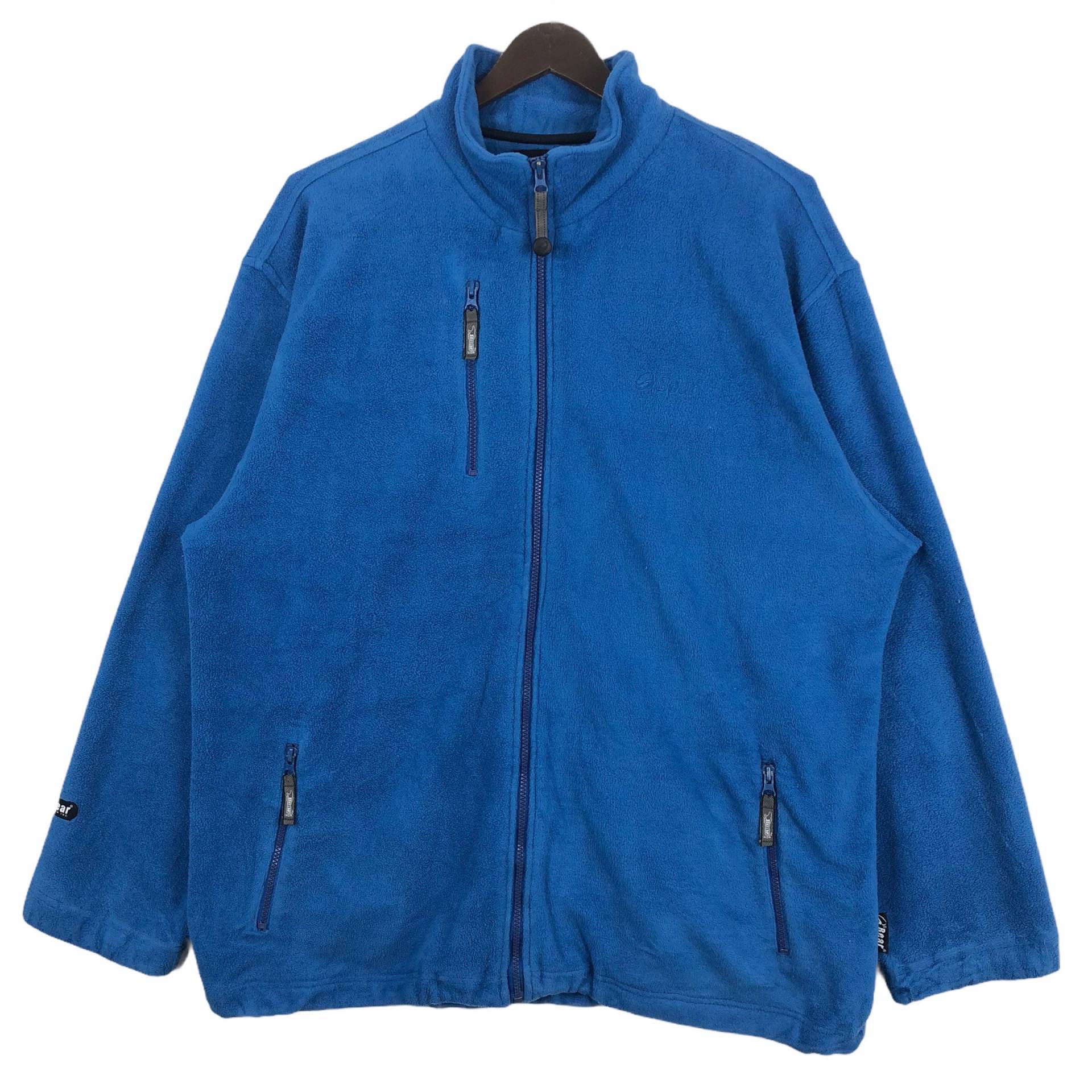 Vintage Bär Usa Fleece Sweatshirt Full Zip Pullover Stickerei Oversized Streetwear Größe 3xl von stuffofnatureandarts