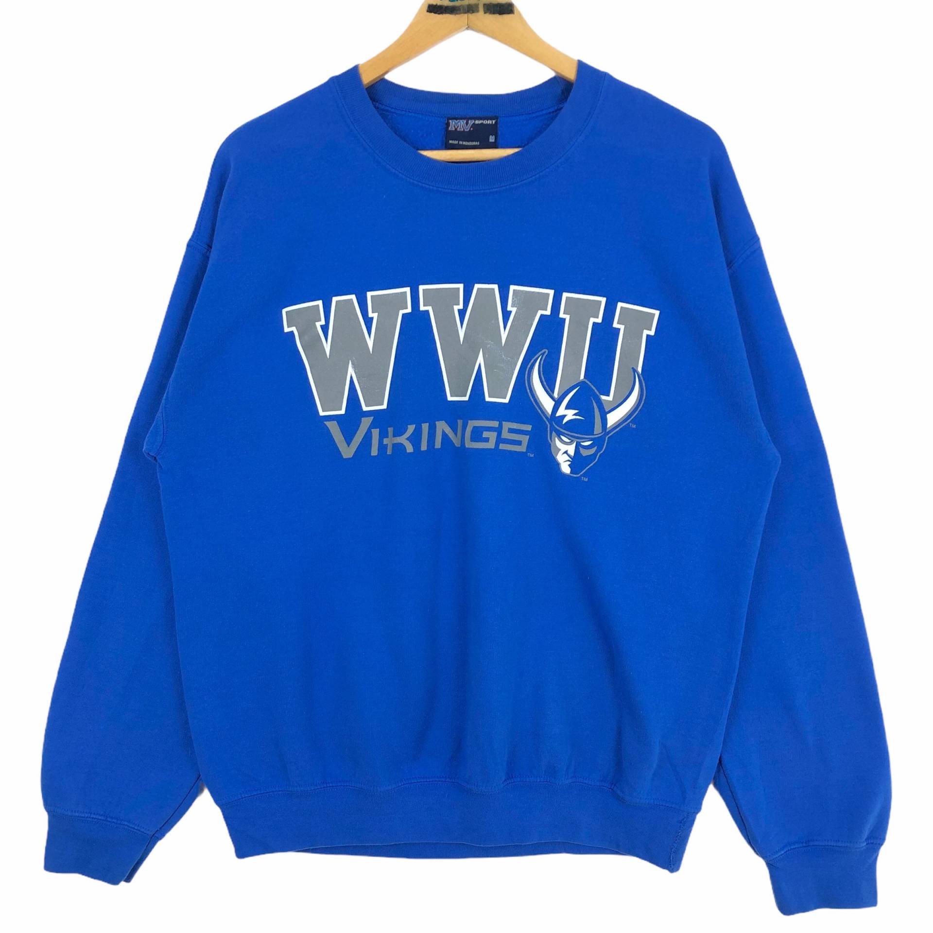 Vintage Western Washington University Vikings Crewneck Sweatshirt Fh Mv Sport Big Logo Pullover Ncaa Collegiate Gr. M von stuffofnatureandarts