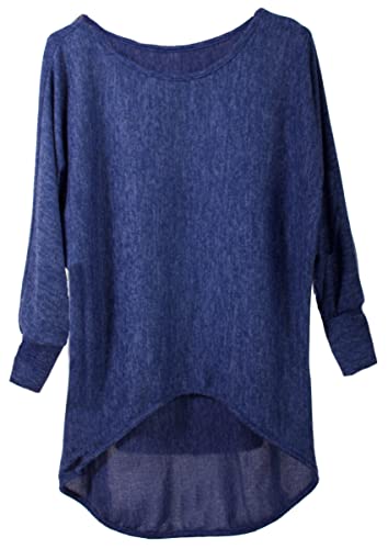 styl Pullover/T-Shirt Oversize (Made In Italy) - Damen Loose Fit (Oversize) (46-48, Jeansblau) von styl
