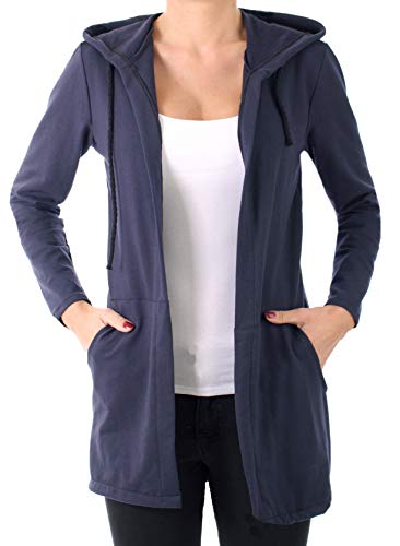 stylx Damen Uni Cardigan Größe 34-50 Uni Farben Basic Strick Strickjacke Bolero Mantel Jacke Sweatjacke (blau, 42-44) von styl