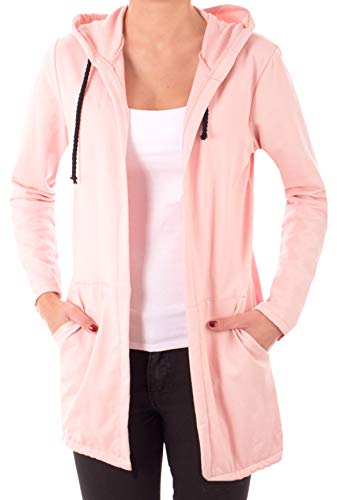 stylx Damen Uni Cardigan Größe 34-50 Uni Farben Basic Strick Strickjacke Bolero Mantel Jacke Sweatjacke (rosa, 38-40) von styl