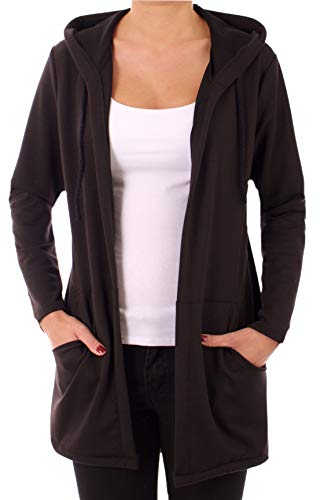 stylx Damen Uni Cardigan Größe 34-50 Uni Farben Basic Strick Strickjacke Bolero Mantel Jacke Sweatjacke (schwarz, 36-38) von styl