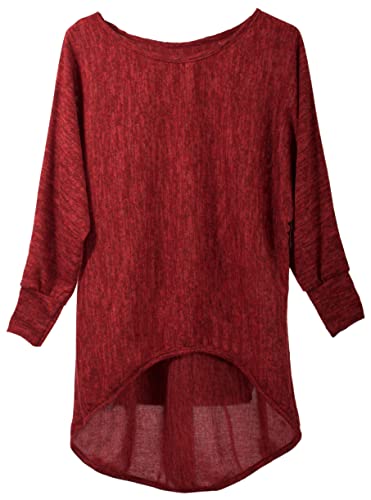 styl Pullover/T-Shirt Oversize (Made In Italy) - Damen Loose Fit (Oversize) (40-42, rot) von styl