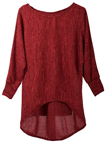 stylx Pullover/T-Shirt Oversize (Made In Italy) - Damen Loose Fit (Oversize) (48-50, rot) von styl