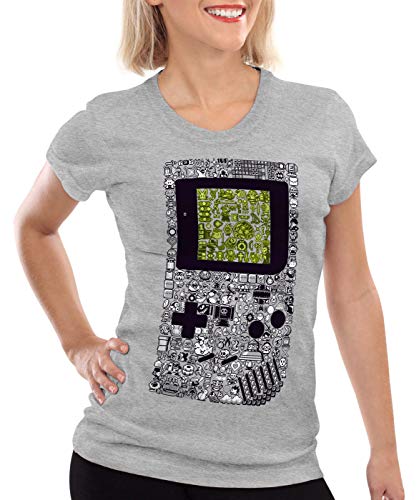 style3 8-Bit Game T-Shirt Damen Pixel Boy, Farbe:Grau meliert, Größe:L von style3