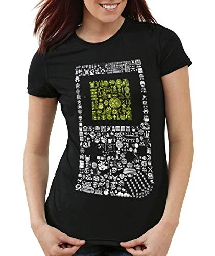 style3 8-Bit Game T-Shirt Damen Pixel Boy, Farbe:Schwarz, Größe:M von style3
