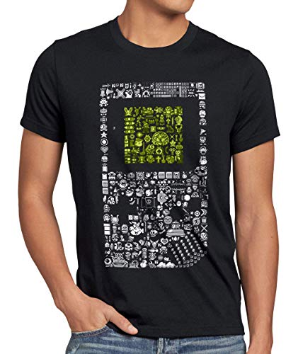 style3 8-Bit Game T-Shirt Herren Pixel Boy, Größe:5XL, Farbe:Schwarz von style3