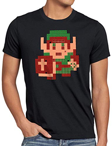 style3 8-Bit Link Herren T-Shirt Pixel Hyrule NES cocolint Schwert, Größe:M, Farbe:Schwarz von style3