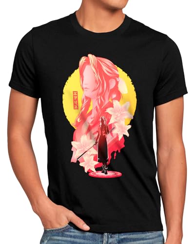 style3 Aerith Flower Girl Herren T-Shirt Anime Cloud Choco-BO Sephiroth, Größe:3XL von style3