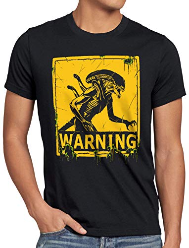 style3 Alien Warning Herren T-Shirt Xenomorph Ripley Giger, Größe:M von style3