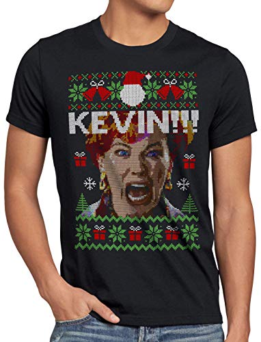 style3 Allein zu Haus Herren T-Shirt Kevin Xmas Weihnachten Weihnachtspullover Pulli Ugly Sweater Strick, Größe:4XL von style3
