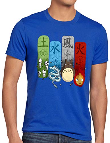 style3 Anime Cosplay Family Herren T-Shirt Anime Cosplay Mononoke Schloss Chihiro Film, Größe:3XL, Farbe:Blau von style3