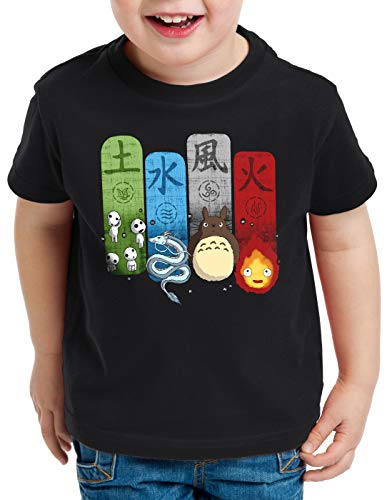 style3 Anime Cosplay Family T-Shirt für Kinder Anime Cosplay Mononoke Schloss Chihiro Film, Farbe:Schwarz, Größe:128 von style3