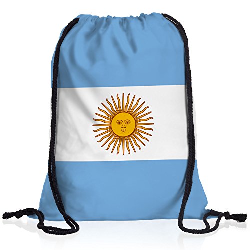 style3 Argentinien Turnbeutel Rucksack Tasche Argentina Flagge WM EM Sport Beutel Festival Fahne Uni Schule Bunt von style3
